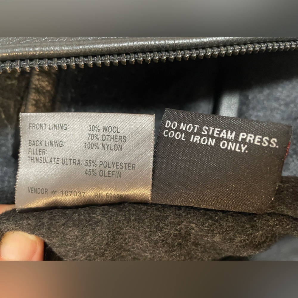 Wilsons Thinsulate Ultra Insulation Pelle Black Leather Bomber Jacket MSRP $315 - Picture 8 of 12